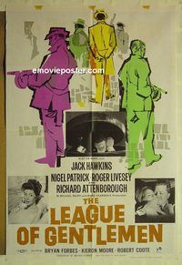t036 LEAGUE OF GENTLEMEN English one-sheet movie poster '59 Hawkins