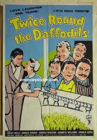 t062 TWICE ROUND THE DAFFODILS English one-sheet movie poster '62 Mills
