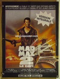 t361 MAD MAX 2: THE ROAD WARRIOR French 1p R83 different art of Mel Gibson returning as Mad Max!
