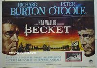 t518 BECKET German 33x46 movie poster '64 Richard Burton, O'Toole