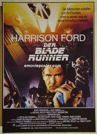 t554 BLADE RUNNER NO stamp German movie poster '82 Harrison Ford, Hauer