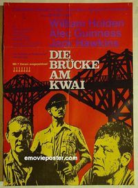 t559 BRIDGE ON THE RIVER KWAI German movie poster '58 William Holden