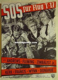 t575 CROWDED SKY German movie poster '60 Dana Andrews, Rhonda Fleming