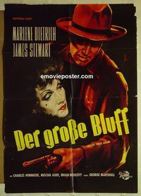 t584 DESTRY RIDES AGAIN German movie poster R50s Stewart, Dietrich