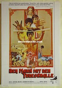 t608 ENTER THE DRAGON German movie poster '73 Bruce Lee classic!