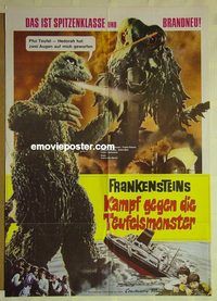 t634 GODZILLA VS THE SMOG MONSTER German movie poster '72 Toho