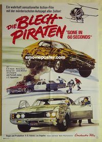 t638 GONE IN 60 SECONDS German movie poster '74 car theft!