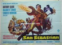 t521 GUNS OF SAN SEBASTIAN German 33x47 movie poster '68 Tony Quinn