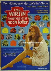 t647 HOSTESS EXCEEDS ALL BOUNDS German movie poster '70 Teri Tordai