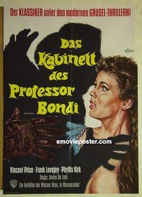 t649 HOUSE OF WAX German movie poster R60s Vincent Price, cool image!