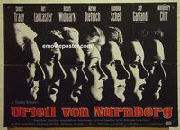 t658 JUDGMENT AT NUREMBERG German movie poster '61 Burt Lancaster