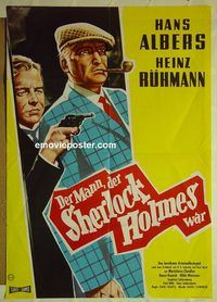 t676 MAN WHO WAS SHERLOCK HOLMES German movie poster R50s Hans Albers