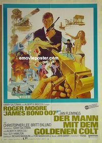 t677 MAN WITH THE GOLDEN GUN German movie poster '74 James Bond