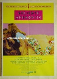 t683 MIGHTY APHRODITE German movie poster '95 Woody Allen, Carter