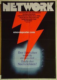 t694 NETWORK dayglo German movie poster '76 William Holden, Peter Finch