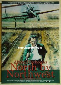 t697 NORTH BY NORTHWEST German movie poster R90s great photo image!