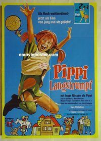 t714 PIPPI LONGSTOCKING German movie poster '73 Inger Nilsson