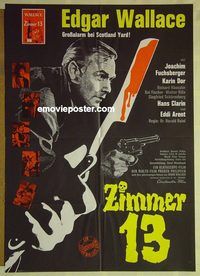t728 ROOM 13 German movie poster '64 Edgar Wallace, Fuchsberger