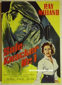 t731 SAFECRACKER German movie poster '58 Ray Milland, Barry Jones