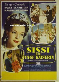t741 SISSI DIE JUNGE KAISERIN small German movie poster '56 Schneider