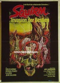 t750 SQUIRM German movie poster '76 AIP, Don Scardino, horror