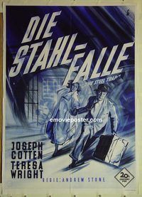 t752 STEEL TRAP German movie poster '52 Joseph Cotton, Wright
