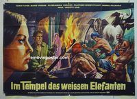 t526 TEMPLE OF THE WHITE ELEPHANT German 33x47 movie poster '64 Flynn