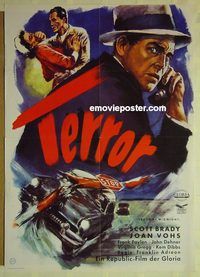 t759 TERROR AT MIDNIGHT German movie poster '56 Scott Brady film noir!