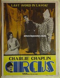 t369 CIRCUS Indian movie poster R60s Charlie Chaplin classic!