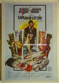 t377 LIVE & LET DIE Indian movie poster '73 Moore as Bond