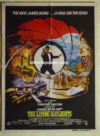 t378 LIVING DAYLIGHTS Indian movie poster '86 James Bond