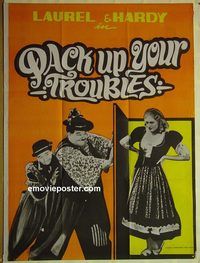 t380 PACK UP YOUR TROUBLES Indian movie poster R60s Laurel & Hardy