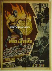 t413 BLUE DEMON VS THE INFERNAL BRAINS Mexican movie poster '68
