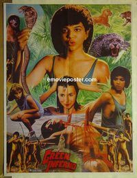 t986 GREEN INFERNO Pakistani movie poster '72 Spanish Tarzan!
