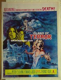u019 ISLAND OF TERROR Pakistani movie poster '67 Peter Cushing
