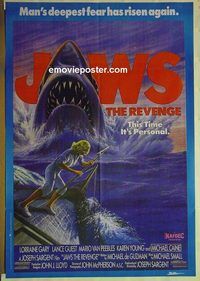 u023 JAWS: THE REVENGE Pakistani movie poster '87 it's personal!