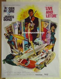 u045 LIVE & LET DIE Pakistani movie poster '73 Roger Moore as Bond