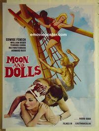t796 5 DOLLS FOR AN AUGUST MOON Pakistani movie poster '70 Mario Bava