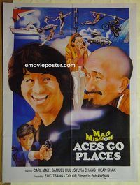 t799 ACES GO PLACES Pakistani movie poster '82 Karl Maka, kung fu!