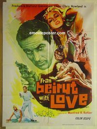 t802 AGENT 505 DEATH TRAP BEIRUT Pakistani movie poster '66 Stafford