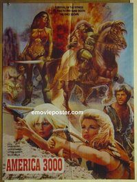 t809 AMERICA 3000 Pakistani movie poster '86 Amazons rule Colorado!