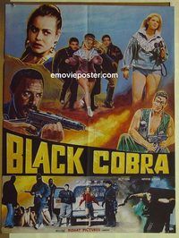 t838 BLACK COBRA style B Pakistani movie poster '87 Fred Williamson