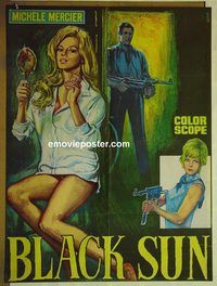 t841 BLACK SUN Pakistani movie poster '66 sexy Michele Mercier!