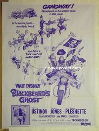 t842 BLACKBEARD'S GHOST Pakistani movie poster '68 Walt Disney
