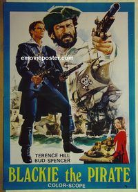 t843 BLACKIE THE PIRATE Pakistani movie poster '71 Terence Hill
