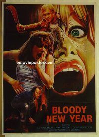 t853 BLOODY NEW YEAR Pakistani movie poster '87 Suzy Aitchison