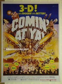 t883 COMIN' AT YA Pakistani movie poster '81 3D western!