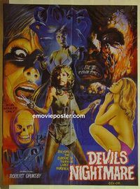 t909 DEVIL'S NIGHTMARE Pakistani movie poster '80s cool horror art!