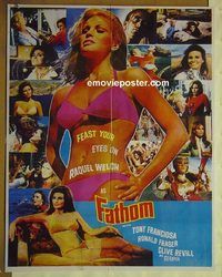t946 FATHOM style A Pakistani movie poster '67 Raquel Welch, Franciosa