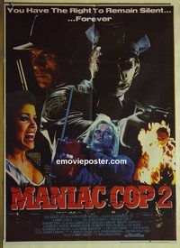 u060 MANIAC COP 2 Pakistani movie poster '90 Robert Davi, horror!